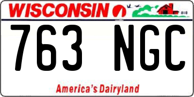 WI license plate 763NGC