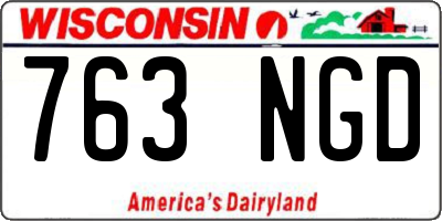 WI license plate 763NGD