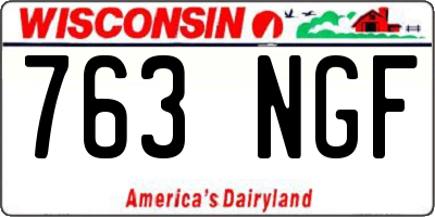 WI license plate 763NGF