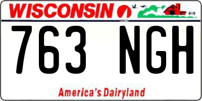 WI license plate 763NGH