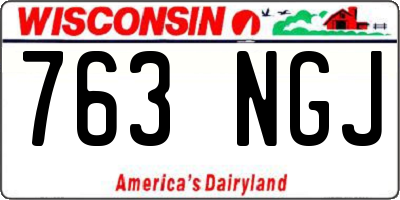 WI license plate 763NGJ