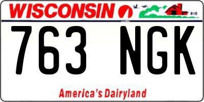 WI license plate 763NGK