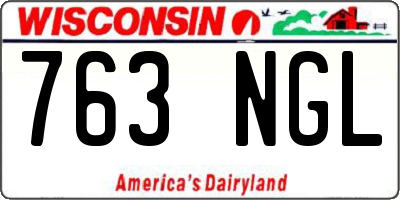 WI license plate 763NGL