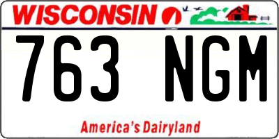 WI license plate 763NGM