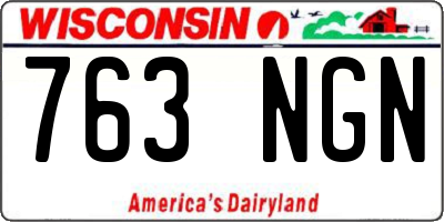 WI license plate 763NGN
