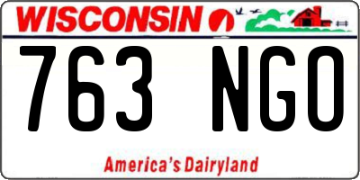 WI license plate 763NGO
