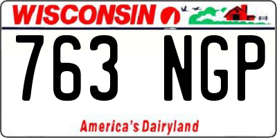 WI license plate 763NGP