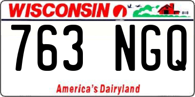 WI license plate 763NGQ