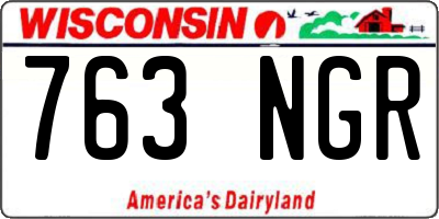 WI license plate 763NGR