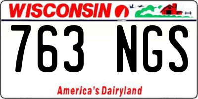 WI license plate 763NGS