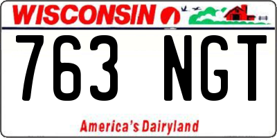WI license plate 763NGT
