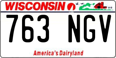WI license plate 763NGV