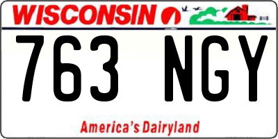 WI license plate 763NGY