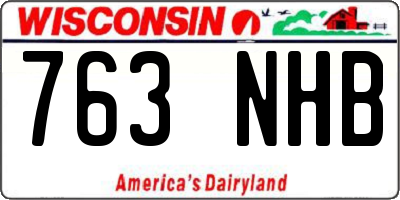 WI license plate 763NHB