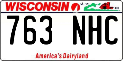 WI license plate 763NHC