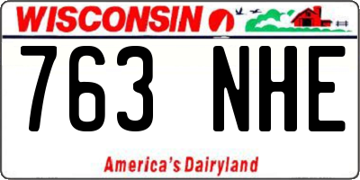 WI license plate 763NHE