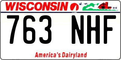 WI license plate 763NHF