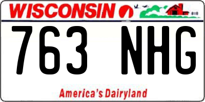 WI license plate 763NHG