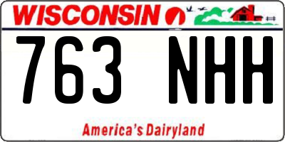 WI license plate 763NHH