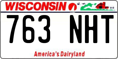 WI license plate 763NHT