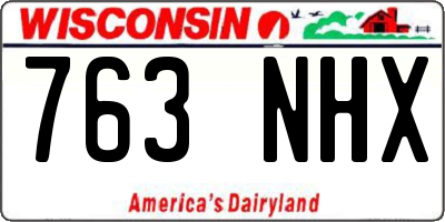 WI license plate 763NHX
