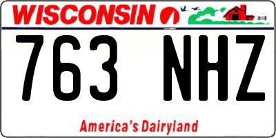 WI license plate 763NHZ