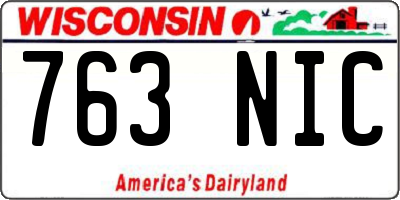 WI license plate 763NIC