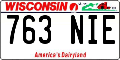 WI license plate 763NIE