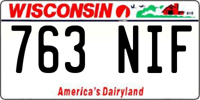 WI license plate 763NIF