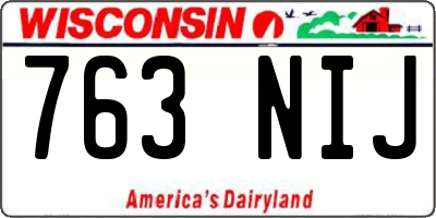 WI license plate 763NIJ