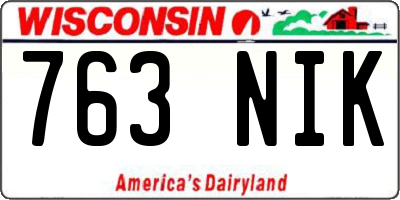 WI license plate 763NIK