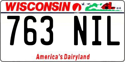 WI license plate 763NIL