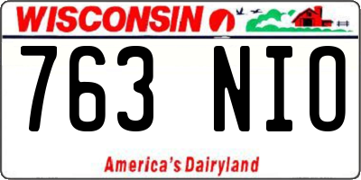 WI license plate 763NIO