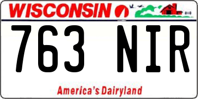 WI license plate 763NIR