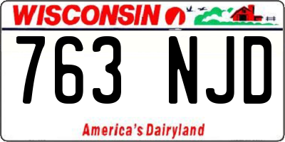 WI license plate 763NJD