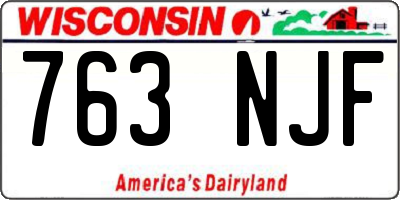WI license plate 763NJF