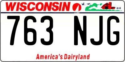 WI license plate 763NJG