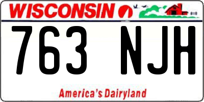 WI license plate 763NJH