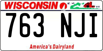 WI license plate 763NJI