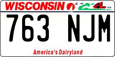WI license plate 763NJM