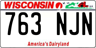WI license plate 763NJN