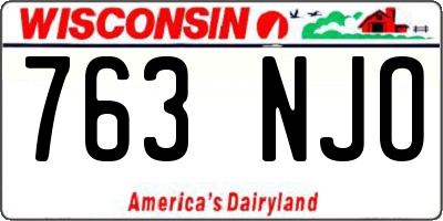 WI license plate 763NJO