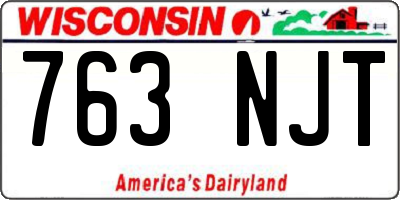 WI license plate 763NJT