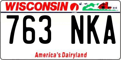 WI license plate 763NKA