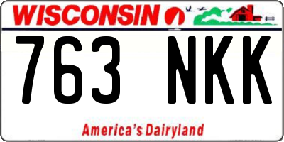 WI license plate 763NKK