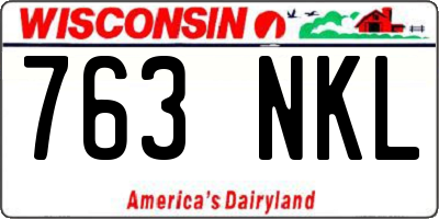 WI license plate 763NKL