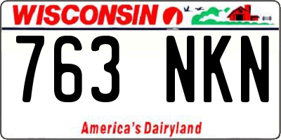 WI license plate 763NKN