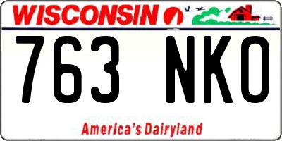 WI license plate 763NKO