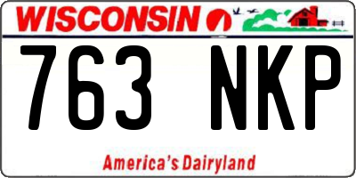 WI license plate 763NKP