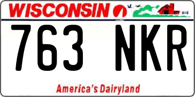 WI license plate 763NKR